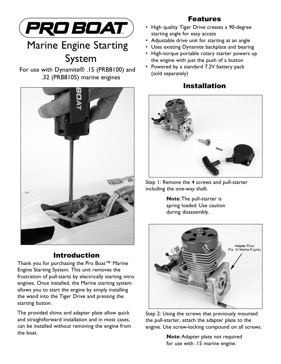 Pro Boat PRB8100 User Manual | 4 pages
