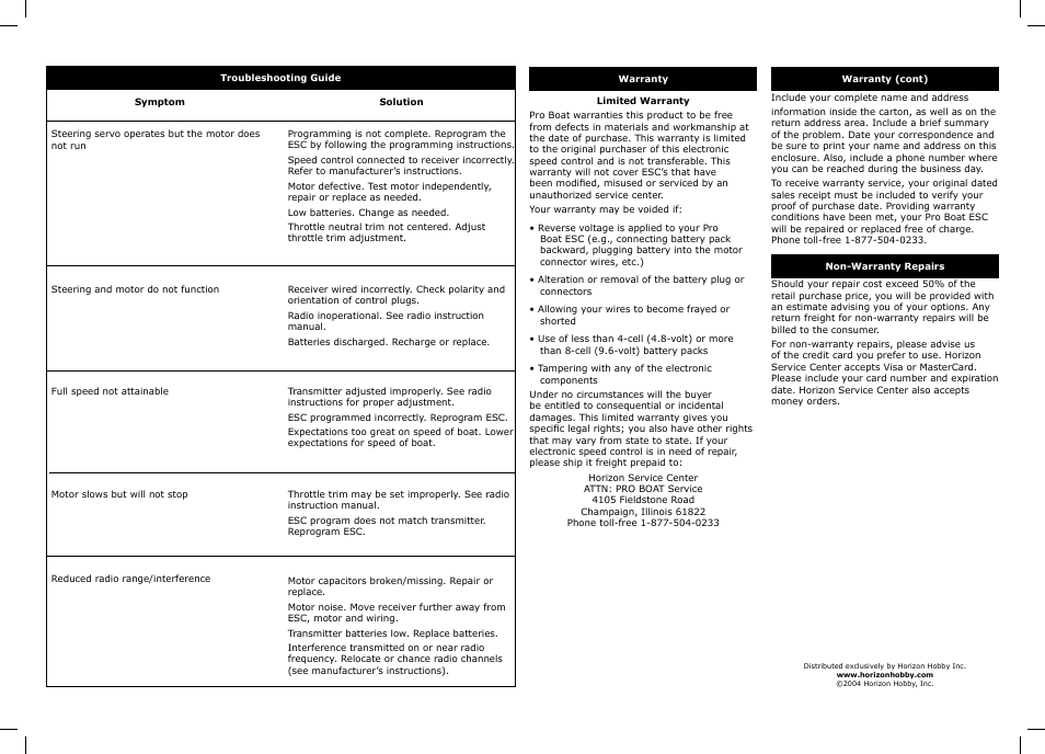 Pro Boat PRB2114 User Manual | Page 2 / 2