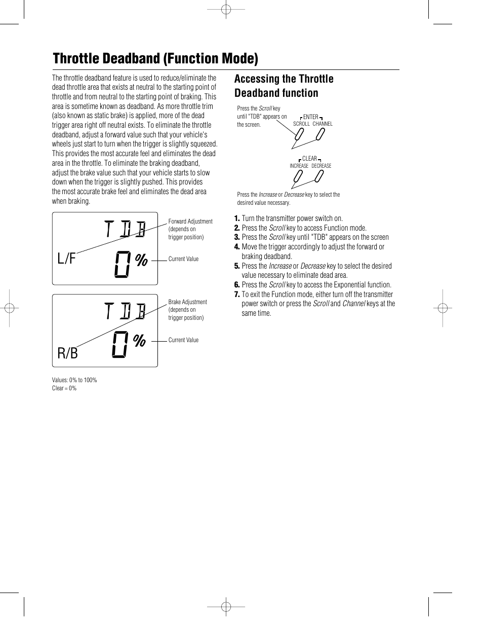 Throttle deadband (function mode) | Pro Boat JR XR3i User Manual | Page 22 / 40