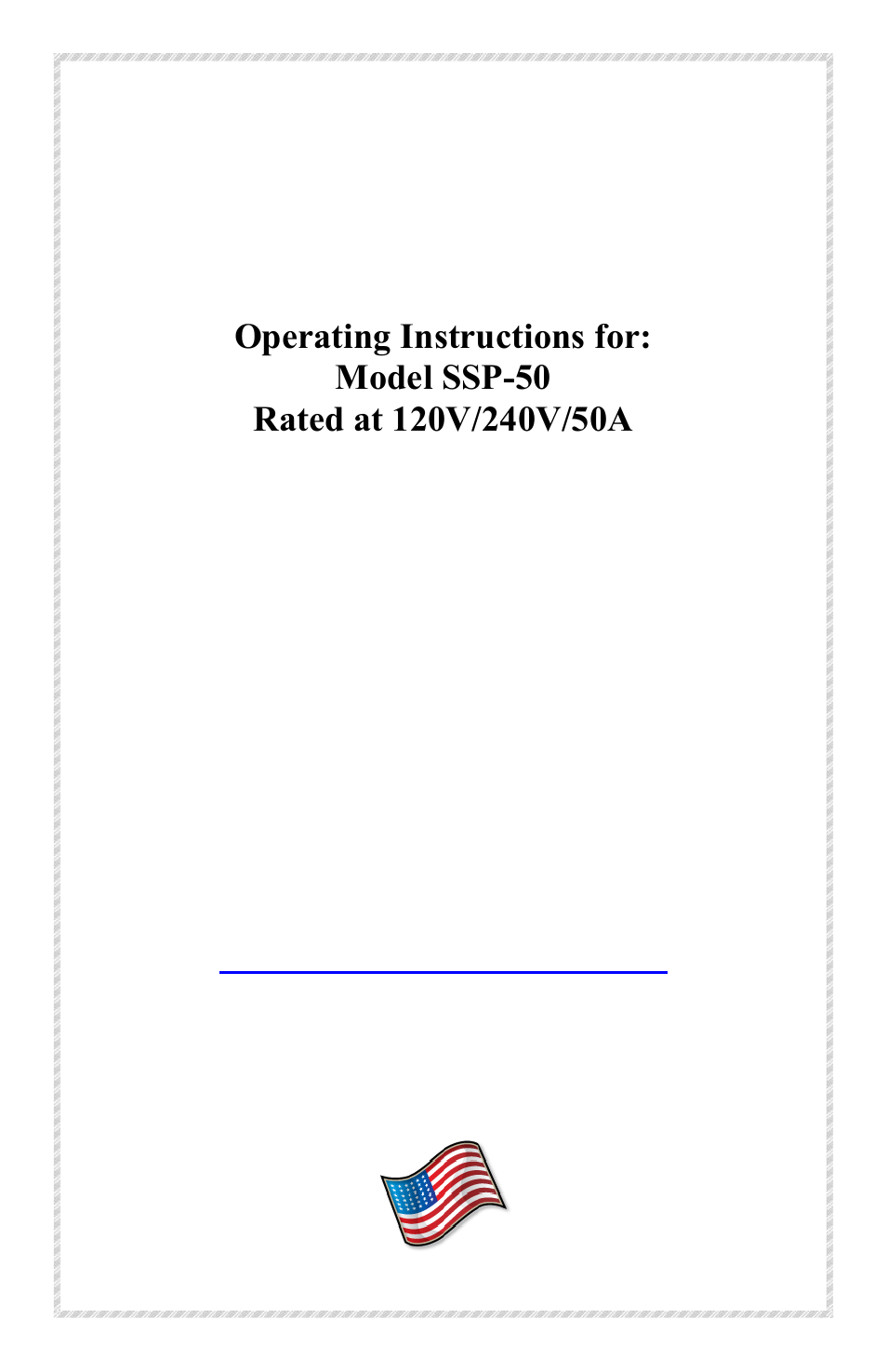 Progressive Industries SSP-50 User Manual | 4 pages