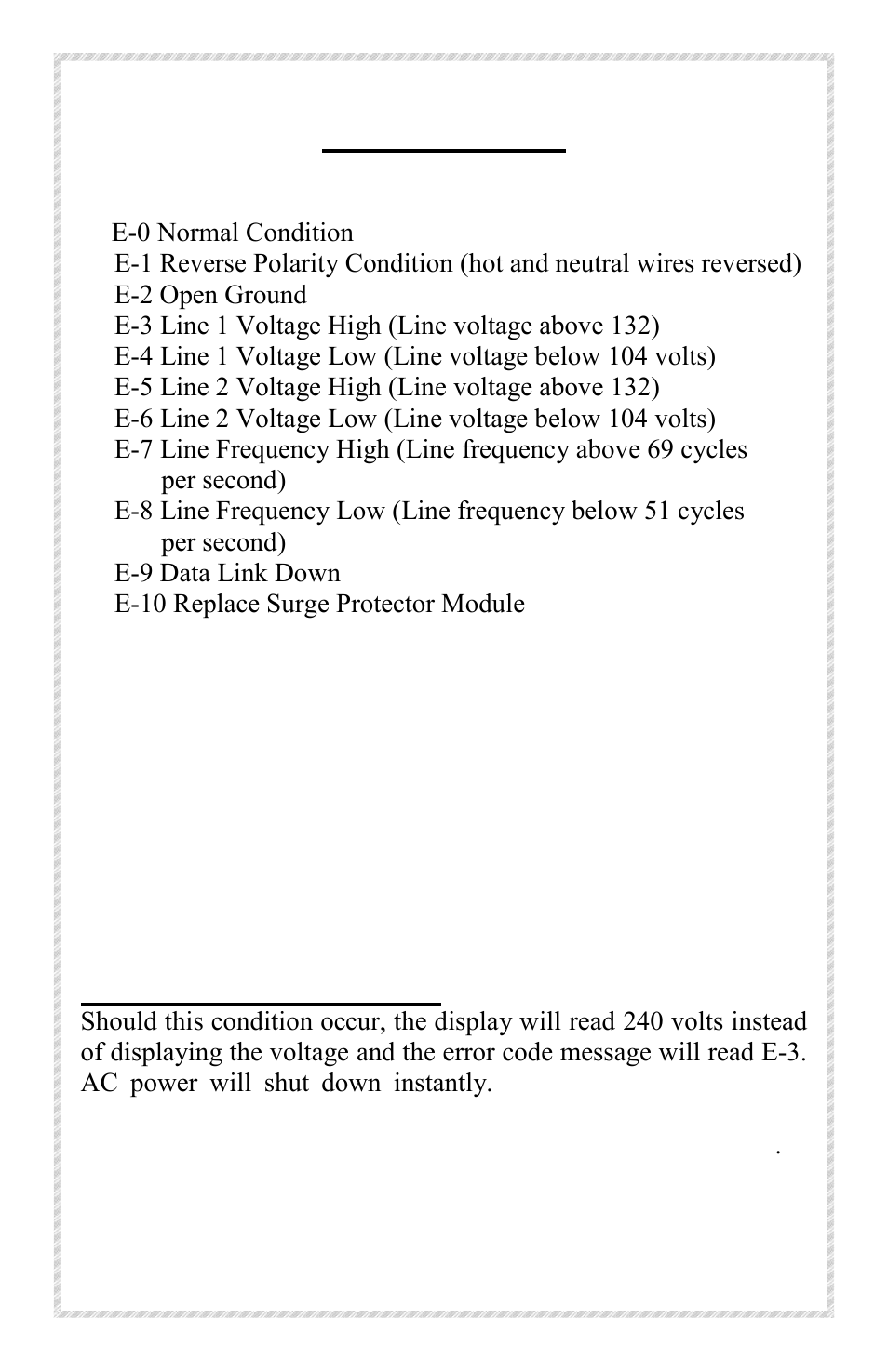 Error code chart | Progressive Industries EMS-HW50C User Manual | Page 8 / 12