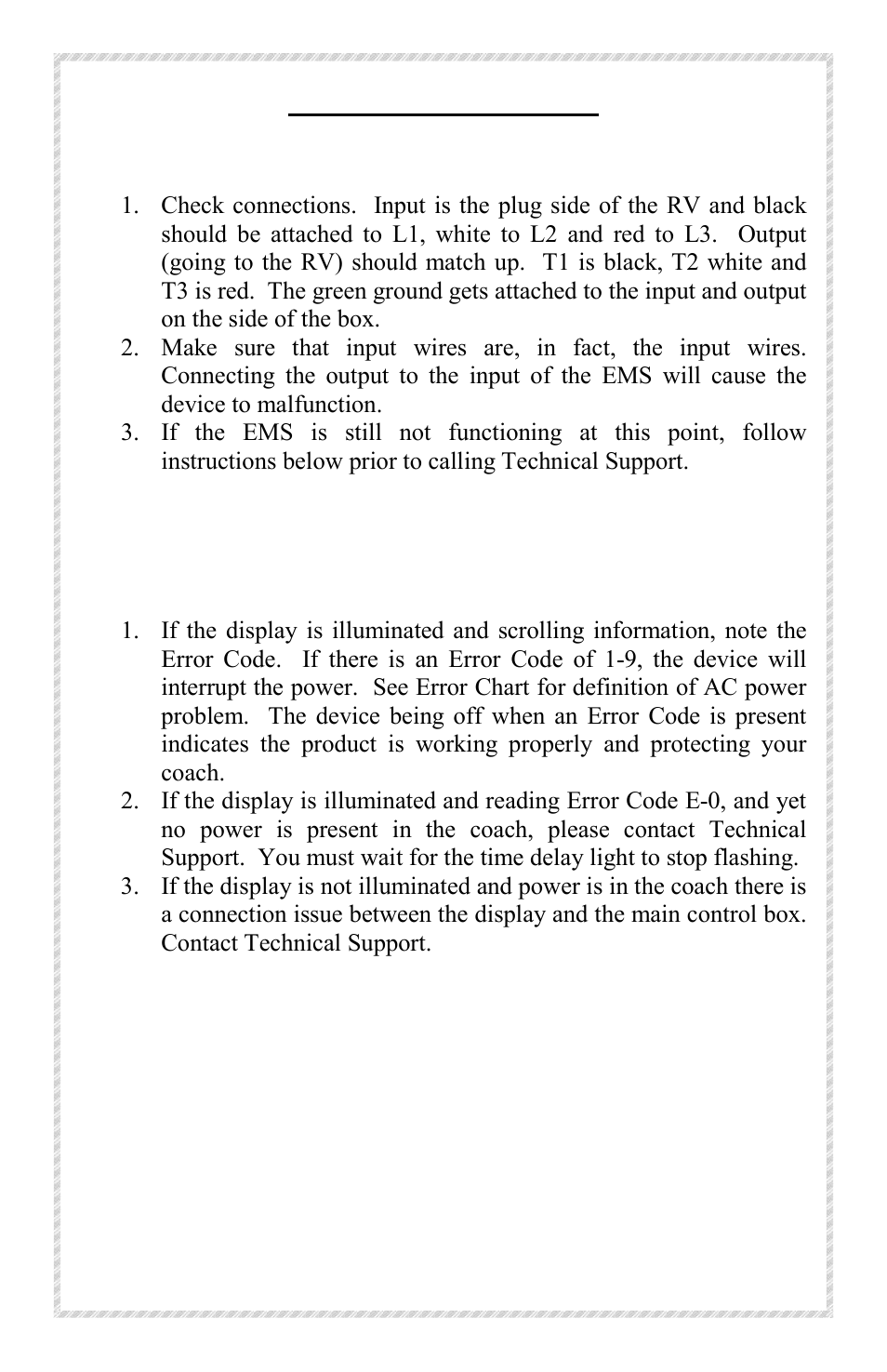 Troubleshooting guide | Progressive Industries EMS-HW50C User Manual | Page 9 / 12