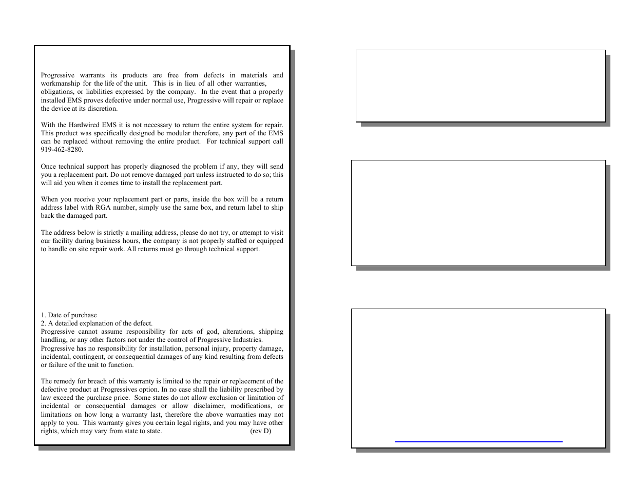 Progressive Industries EMS-HW30C User Manual | 5 pages