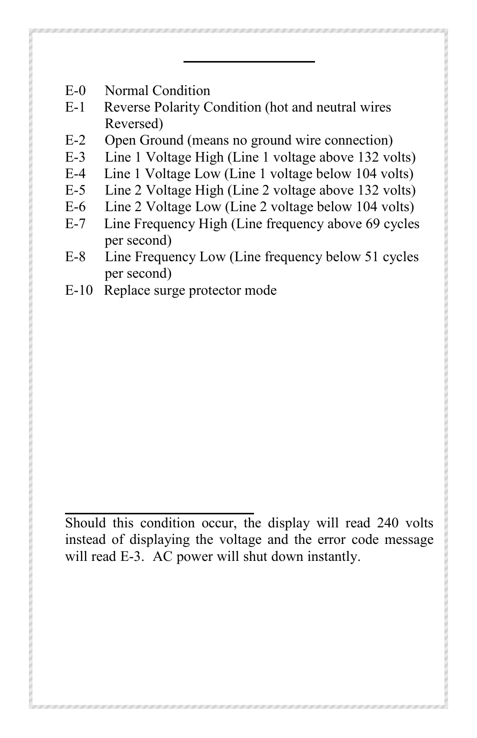 Error code chart | Progressive Industries EMS-PT50C User Manual | Page 5 / 7