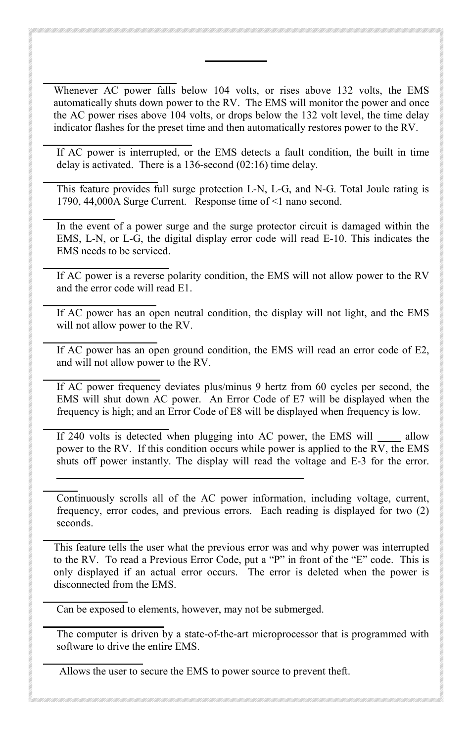 Features | Progressive Industries EMS-PT30C User Manual | Page 2 / 7