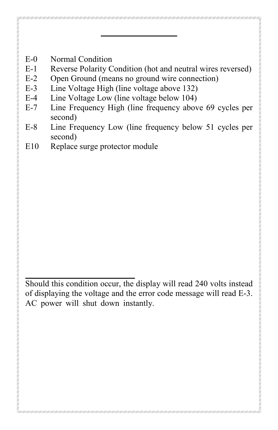 Error code chart | Progressive Industries EMS-PT30C User Manual | Page 5 / 7