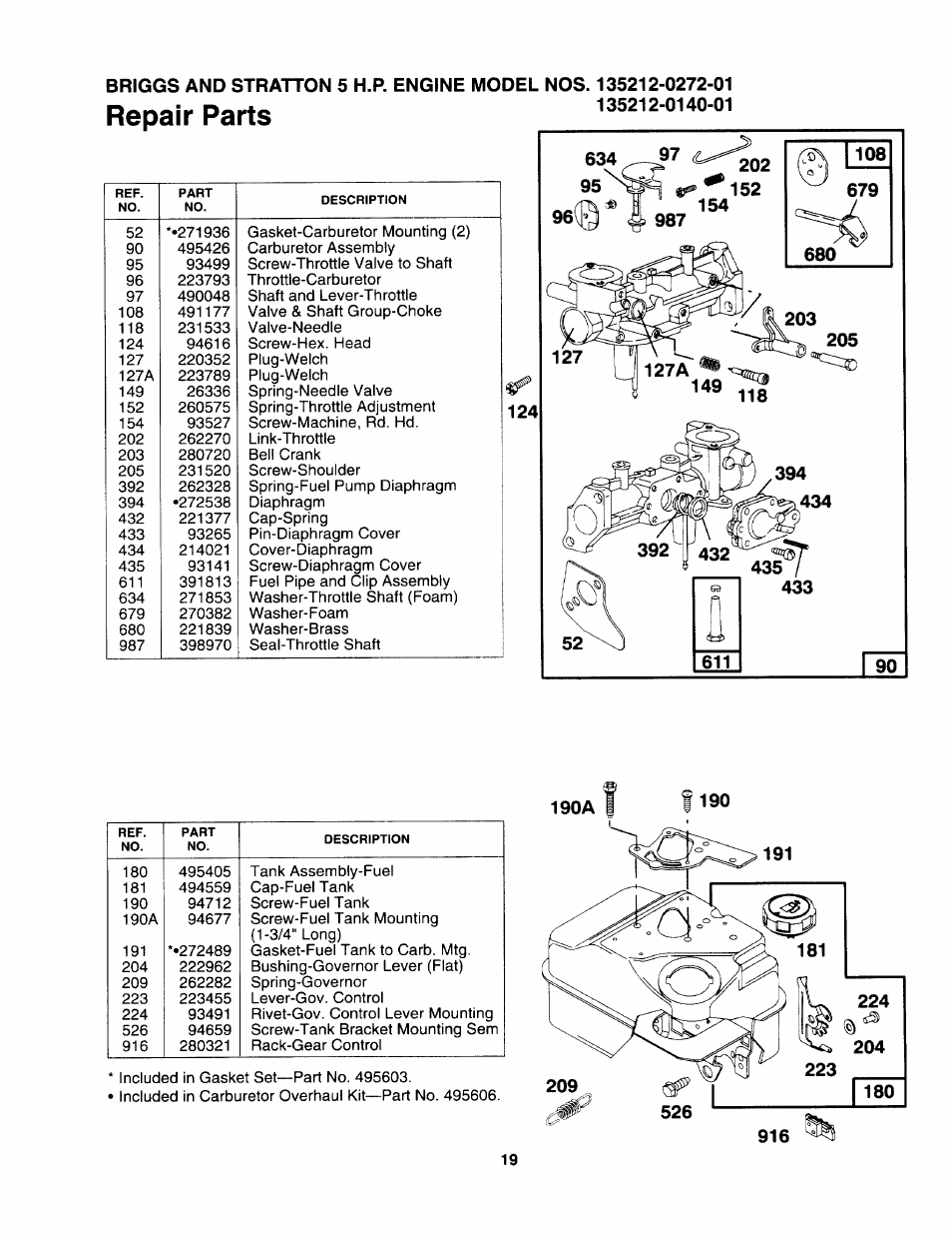 Repair parts | Craftsman 247.799892 User Manual | Page 19 / 21