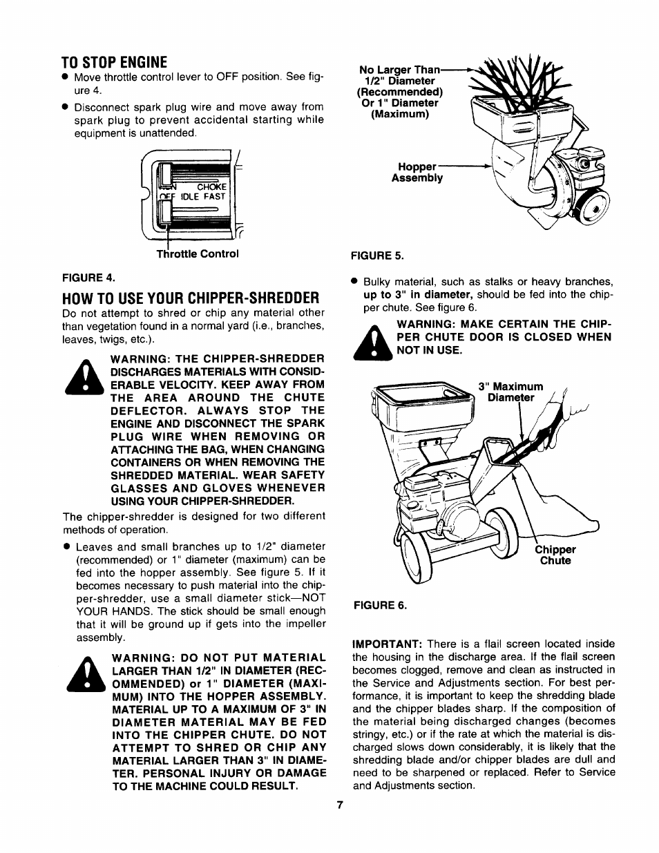 To stop engine, How to use your chipper-shredder | Craftsman 247.799892 User Manual | Page 7 / 21