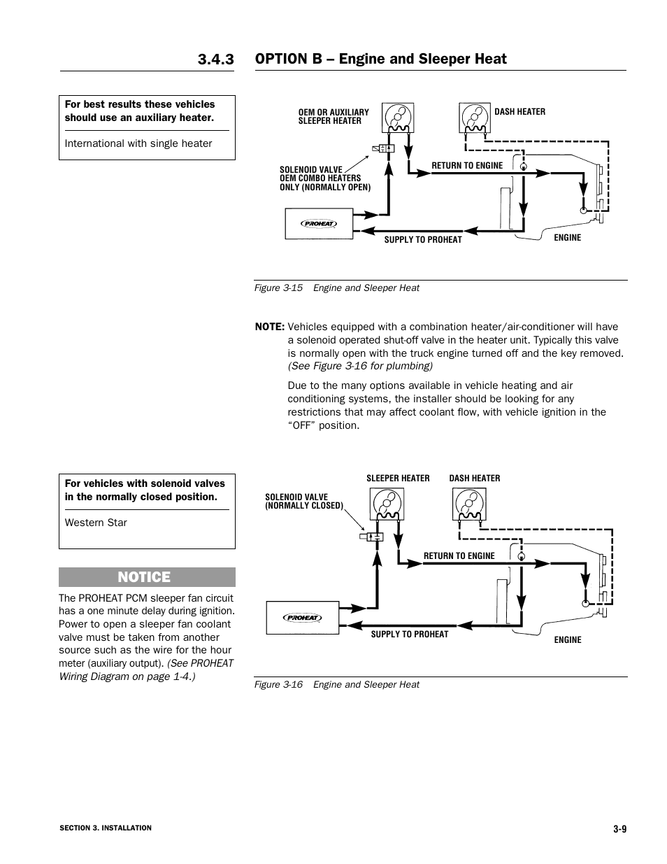 Option b – engine and sleeper heat, Notice | Proheat X45–School Bus User Manual | Page 30 / 123