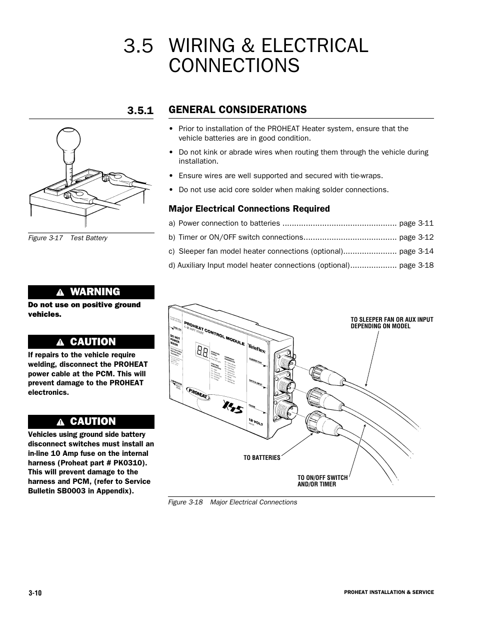 Wiring & electrical connections, General considerations, Warning | Caution | Proheat X45–School Bus User Manual | Page 31 / 123