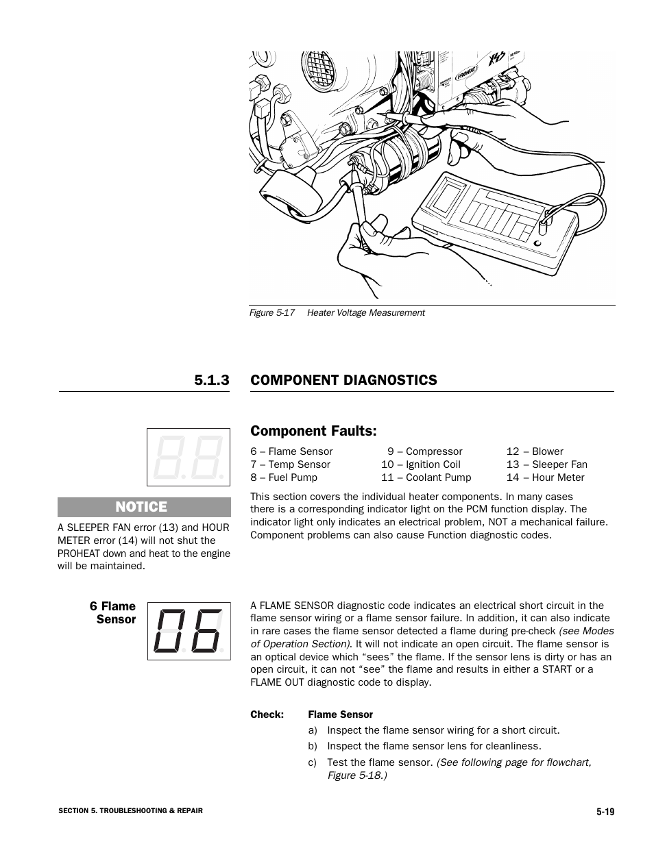 Component faults, Component diagnostics, 3 notice | Proheat X45–School Bus User Manual | Page 76 / 123