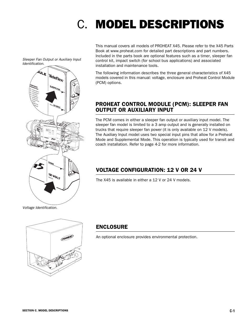 Model descriptions c | Proheat X45–School Bus User Manual | Page 8 / 123