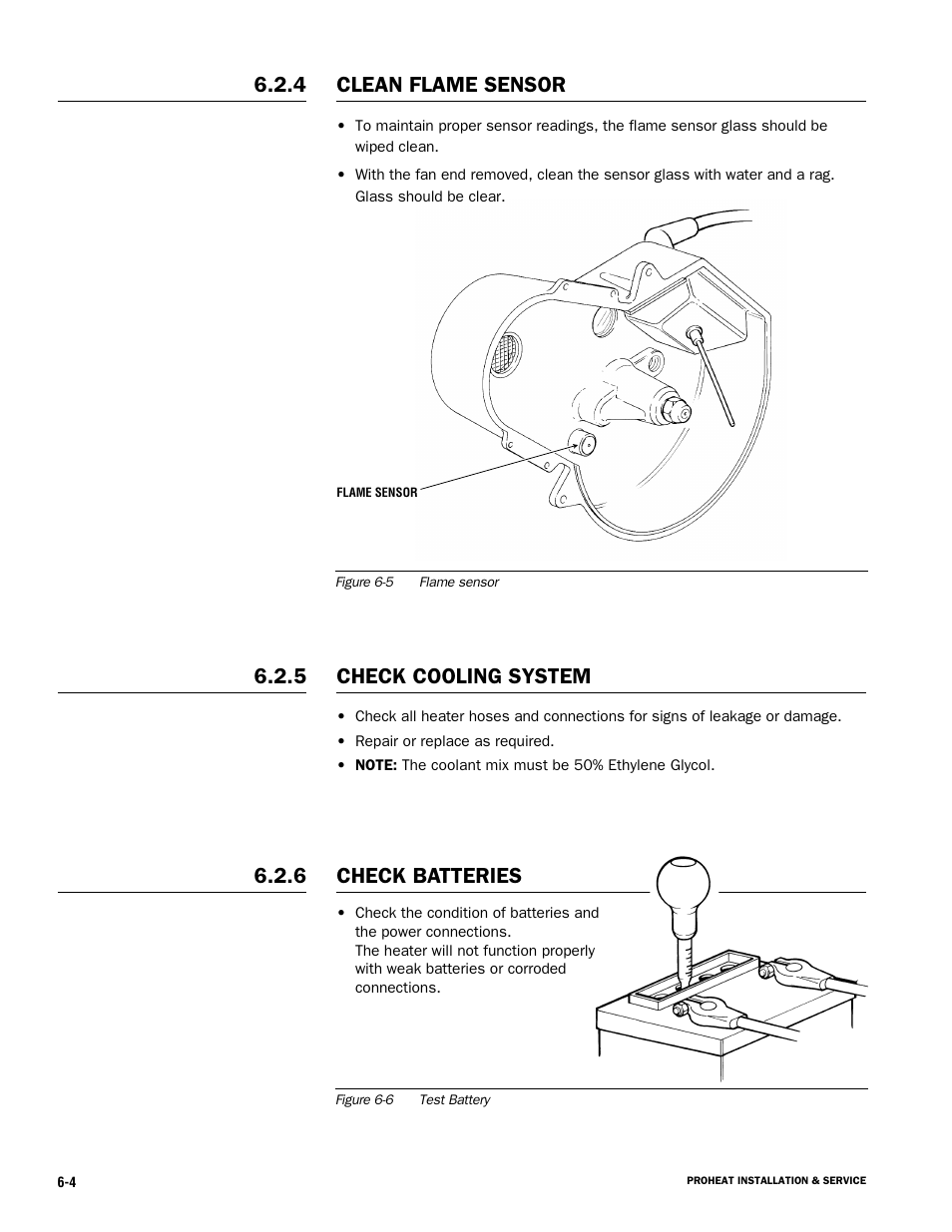 Check cooling system, Check batteries, 5 clean flame sensor | Proheat X45–School Bus User Manual | Page 99 / 123
