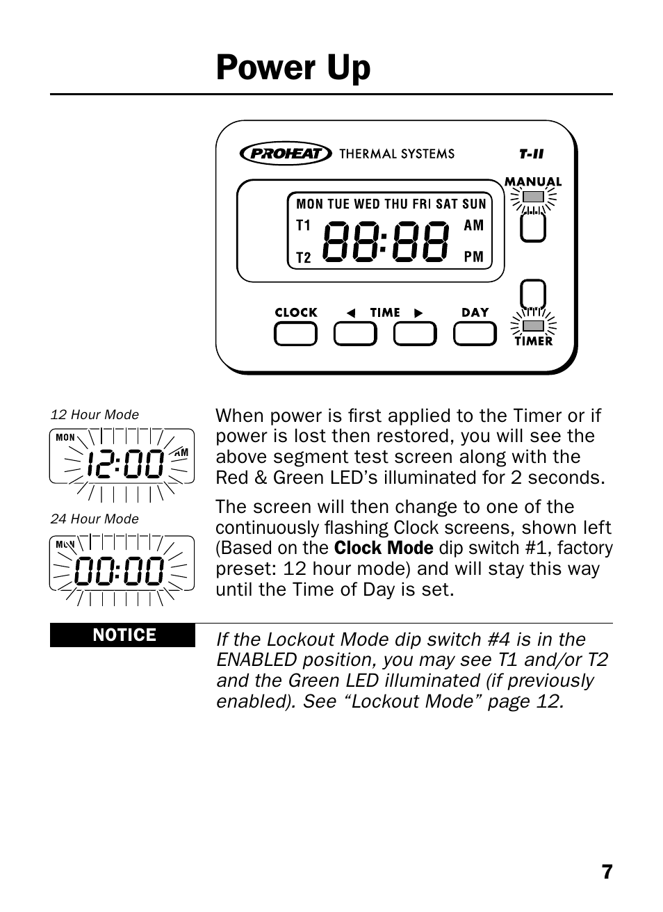 Power up | Proheat T-II User Manual | Page 9 / 23