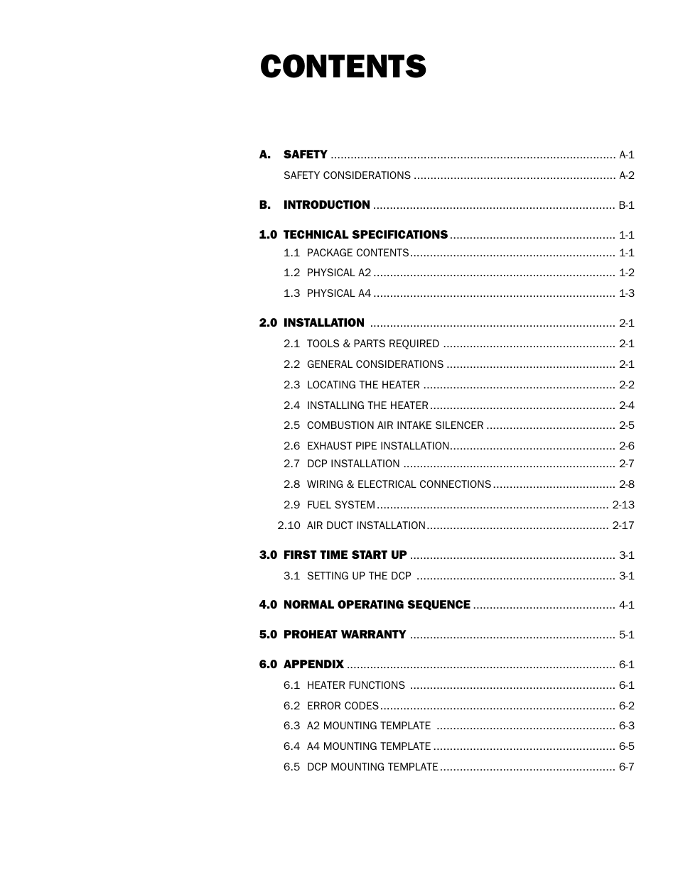 Proheat A4 User Manual | Page 2 / 44