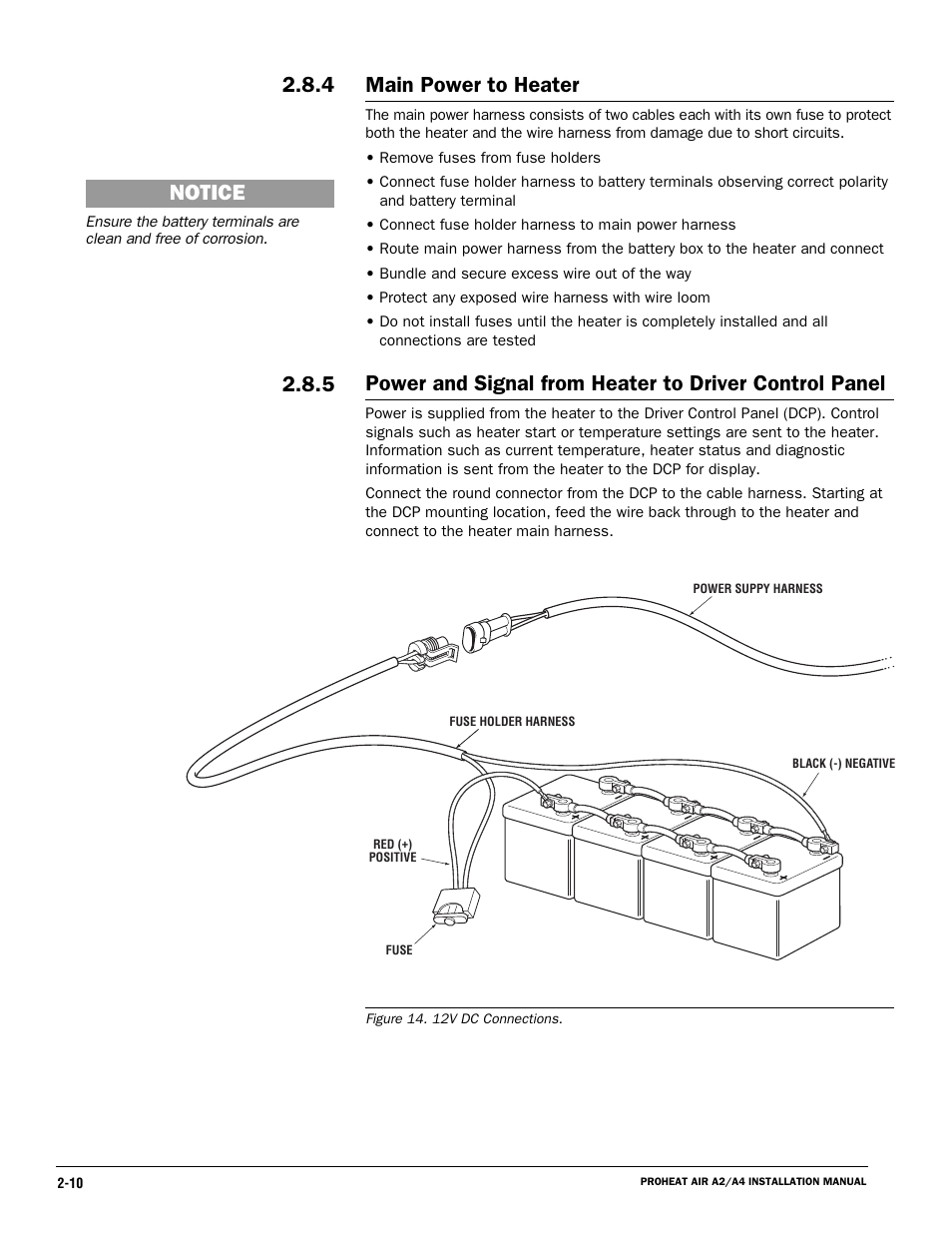 5 2.8.4 main power to heater, Notice | Proheat A4 User Manual | Page 20 / 44