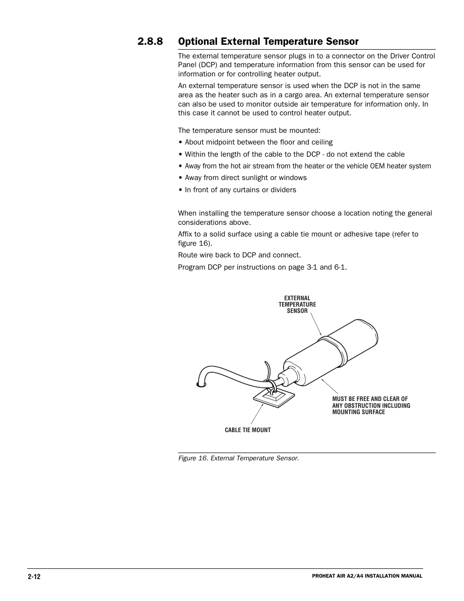 8 optional external temperature sensor | Proheat A4 User Manual | Page 22 / 44