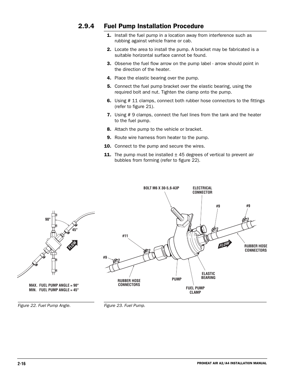 Fuel pump installation procedure | Proheat A4 User Manual | Page 26 / 44