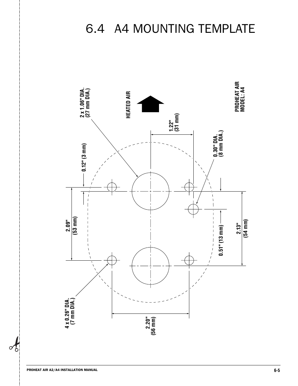 A4 mounting template 6.4 | Proheat A4 User Manual | Page 41 / 44