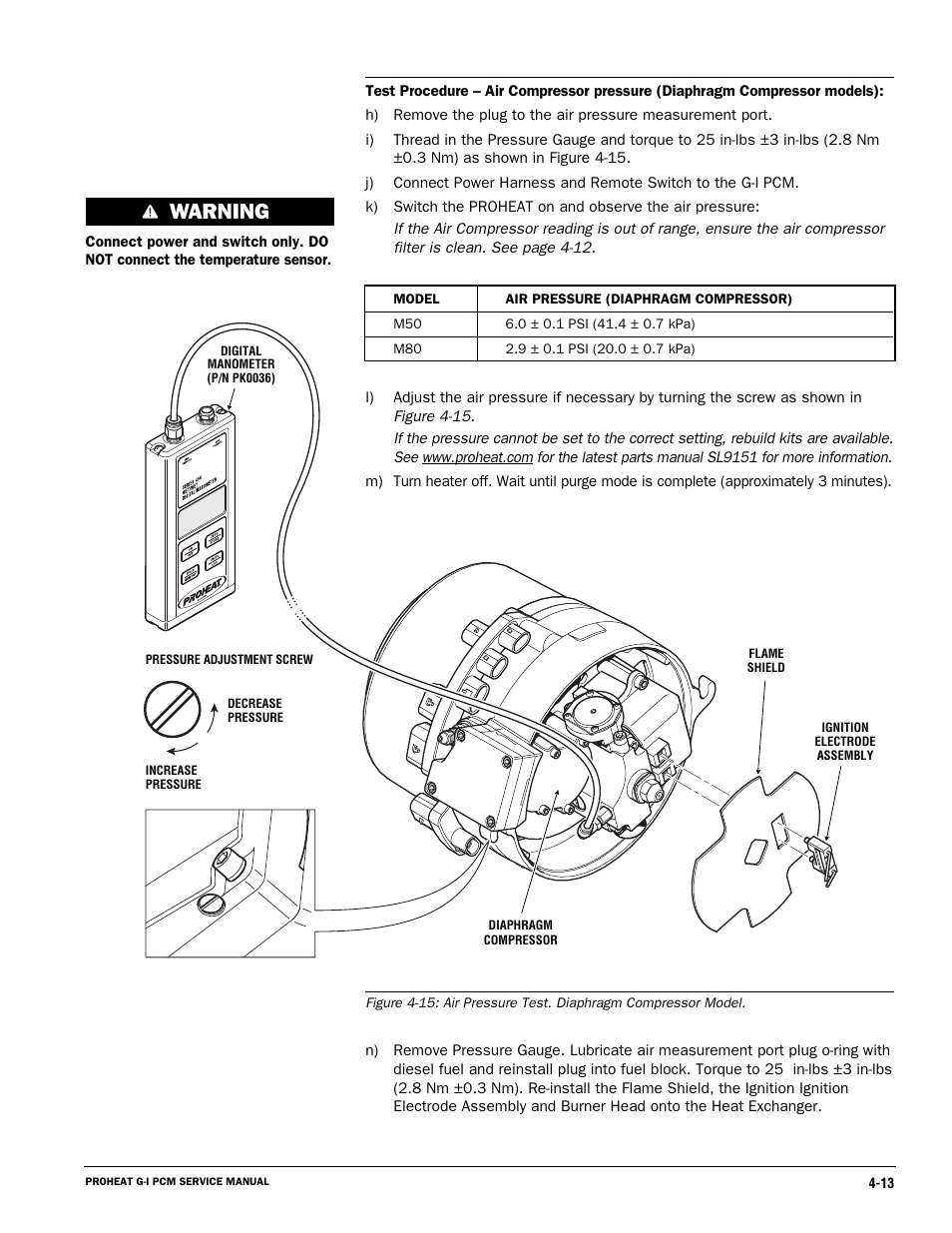 Warning | Proheat M80 User Manual | Page 44 / 86