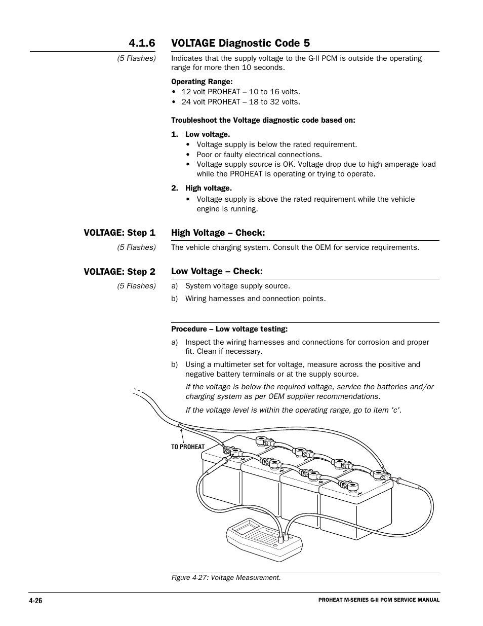 Voltage diagnostic code 5 | Proheat M125 User Manual | Page 63 / 90