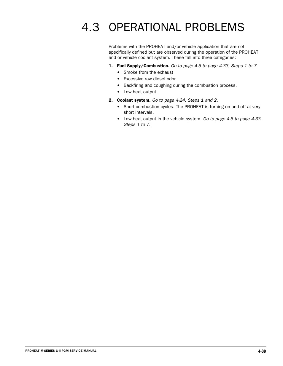 Operational problems 4.3 | Proheat M125 User Manual | Page 76 / 90