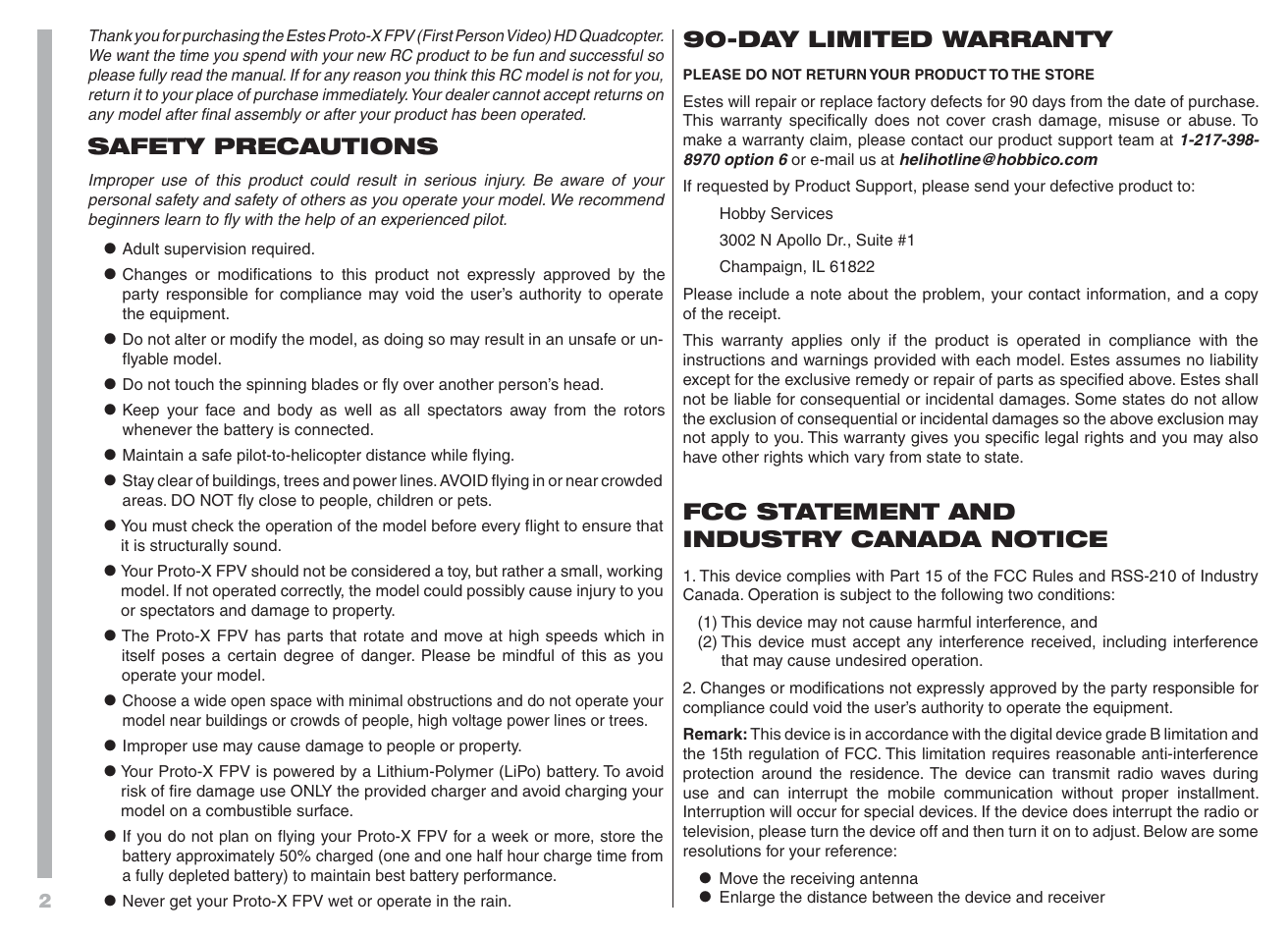 Proto-X FPV User Manual | Page 2 / 12