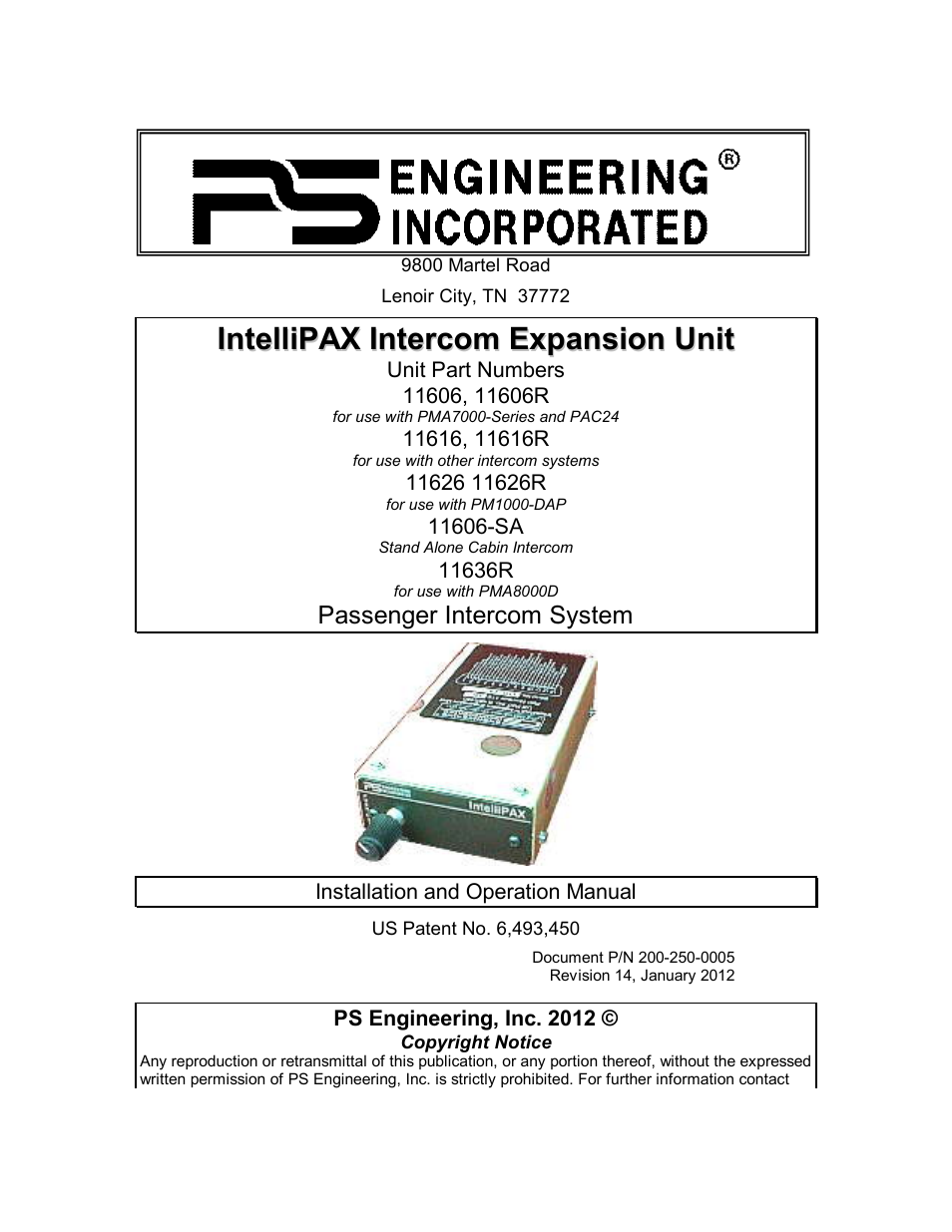PS Engineering 116X6 User Manual | 14 pages