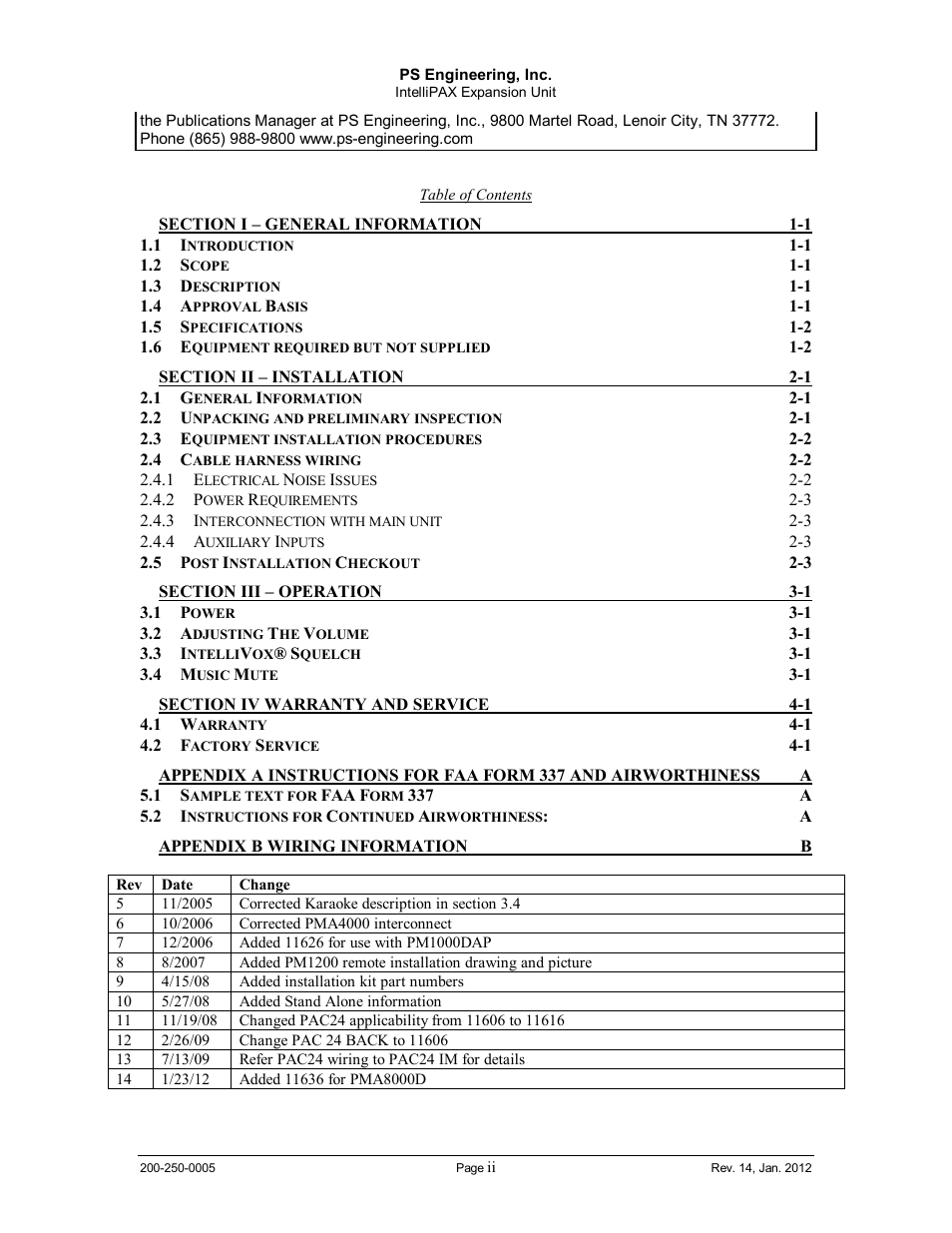 PS Engineering 116X6 User Manual | Page 2 / 14