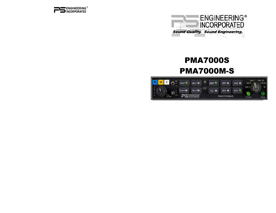 PS Engineering PMA7000M-S Pilot’s Guide User Manual | 6 pages