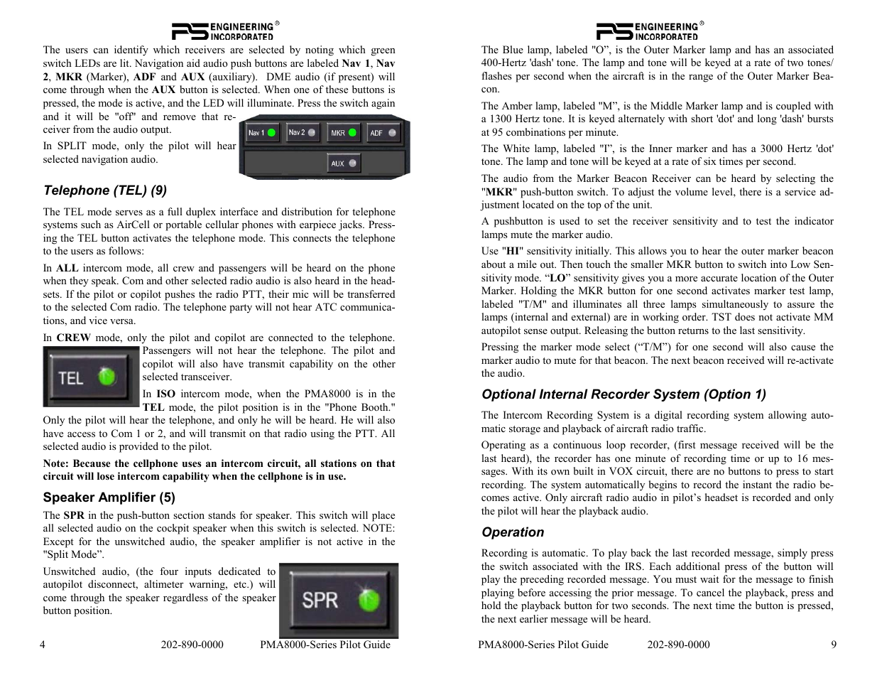PS Engineering PMA8000 Pilot’s Guide User Manual | Page 4 / 6