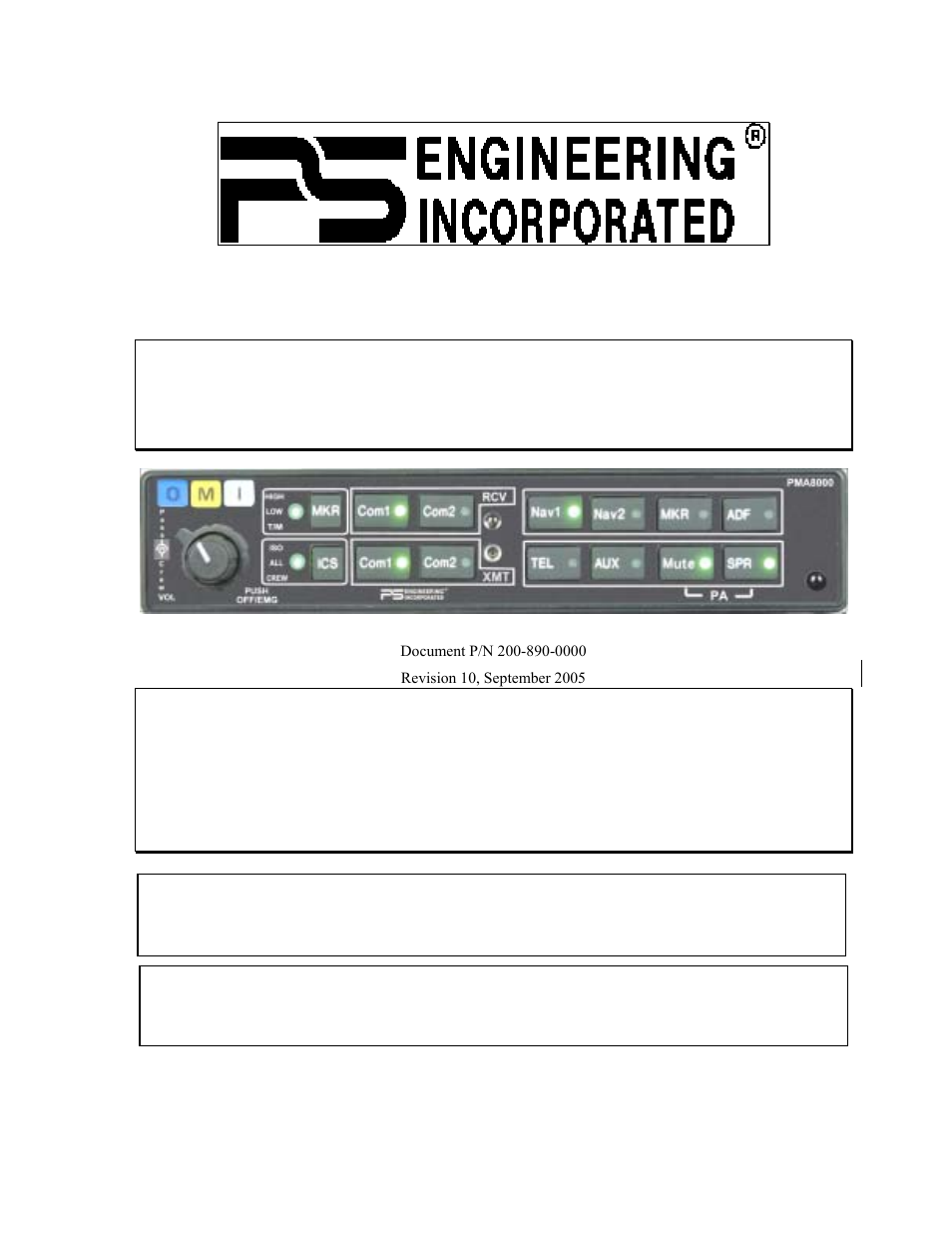 PS Engineering PMA8000 Installation Manual User Manual | 32 pages