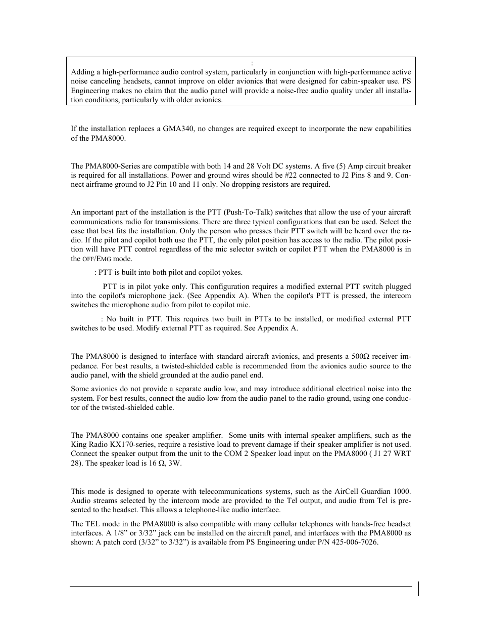 PS Engineering PMA8000 Installation Manual User Manual | Page 10 / 32