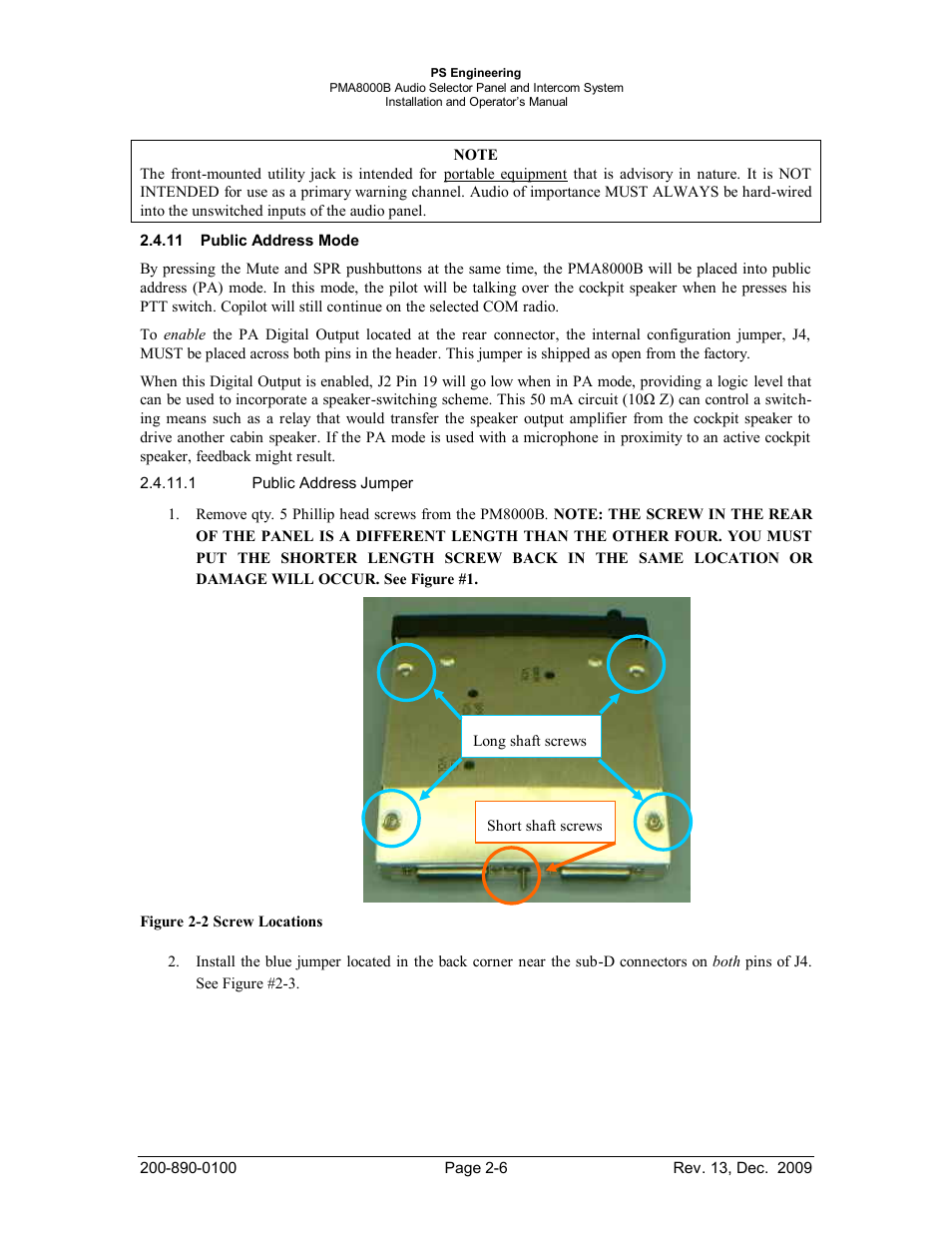 Public address mode, Ublic, Ddress | PS Engineering PMA8000B Installation Manual User Manual | Page 13 / 40