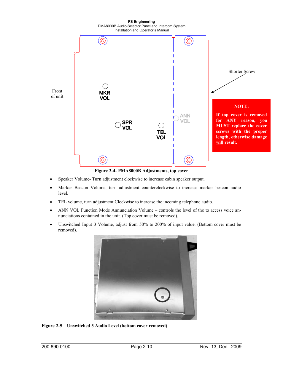 PS Engineering PMA8000B Installation Manual User Manual | Page 17 / 40