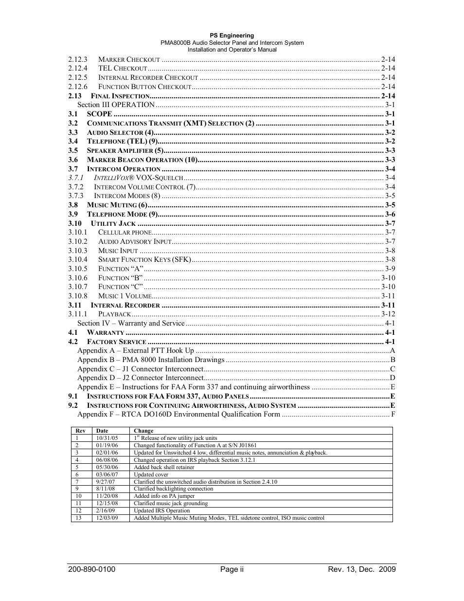 PS Engineering PMA8000B Installation Manual User Manual | Page 3 / 40