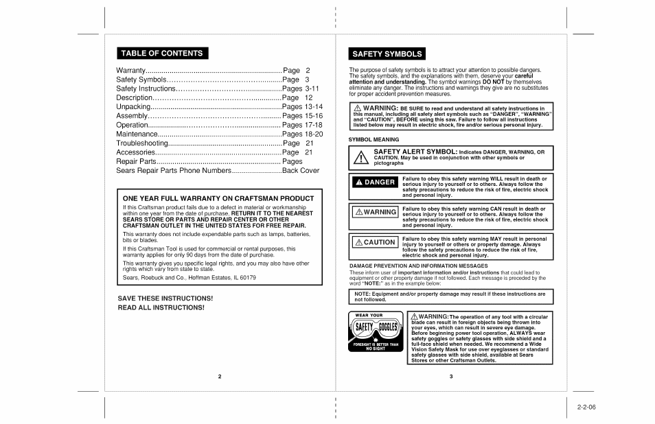 Craftsman 118.22000 User Manual | Page 2 / 15