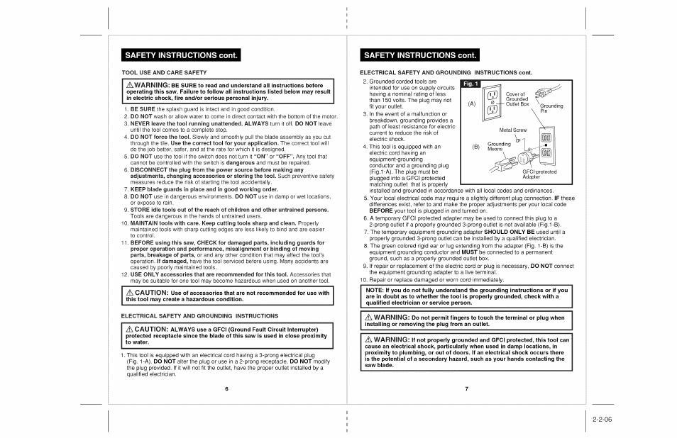 Safety instructions cont | Craftsman 118.22000 User Manual | Page 4 / 15