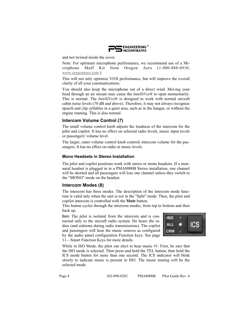 PS Engineering PMA8000B Pilot’s Guide User Manual | Page 4 / 16