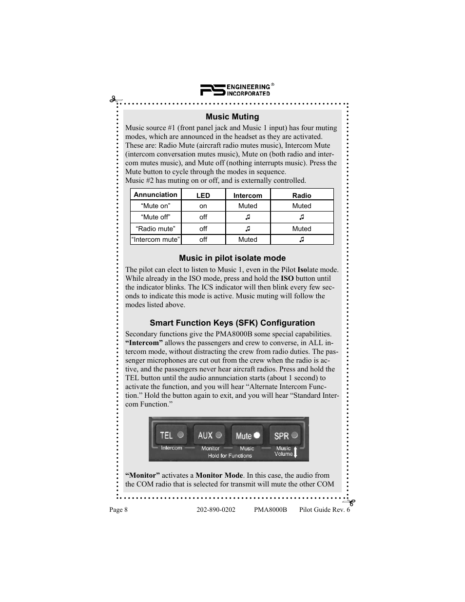 PS Engineering PMA8000B Pilot’s Guide User Manual | Page 8 / 16