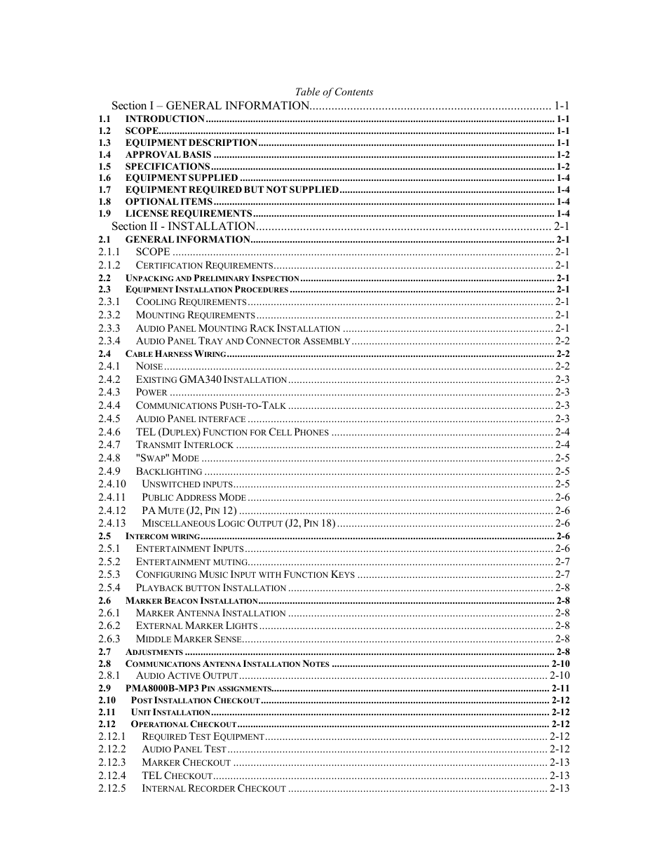 PS Engineering PMA8000MP3 Installation Manual User Manual | Page 2 / 41