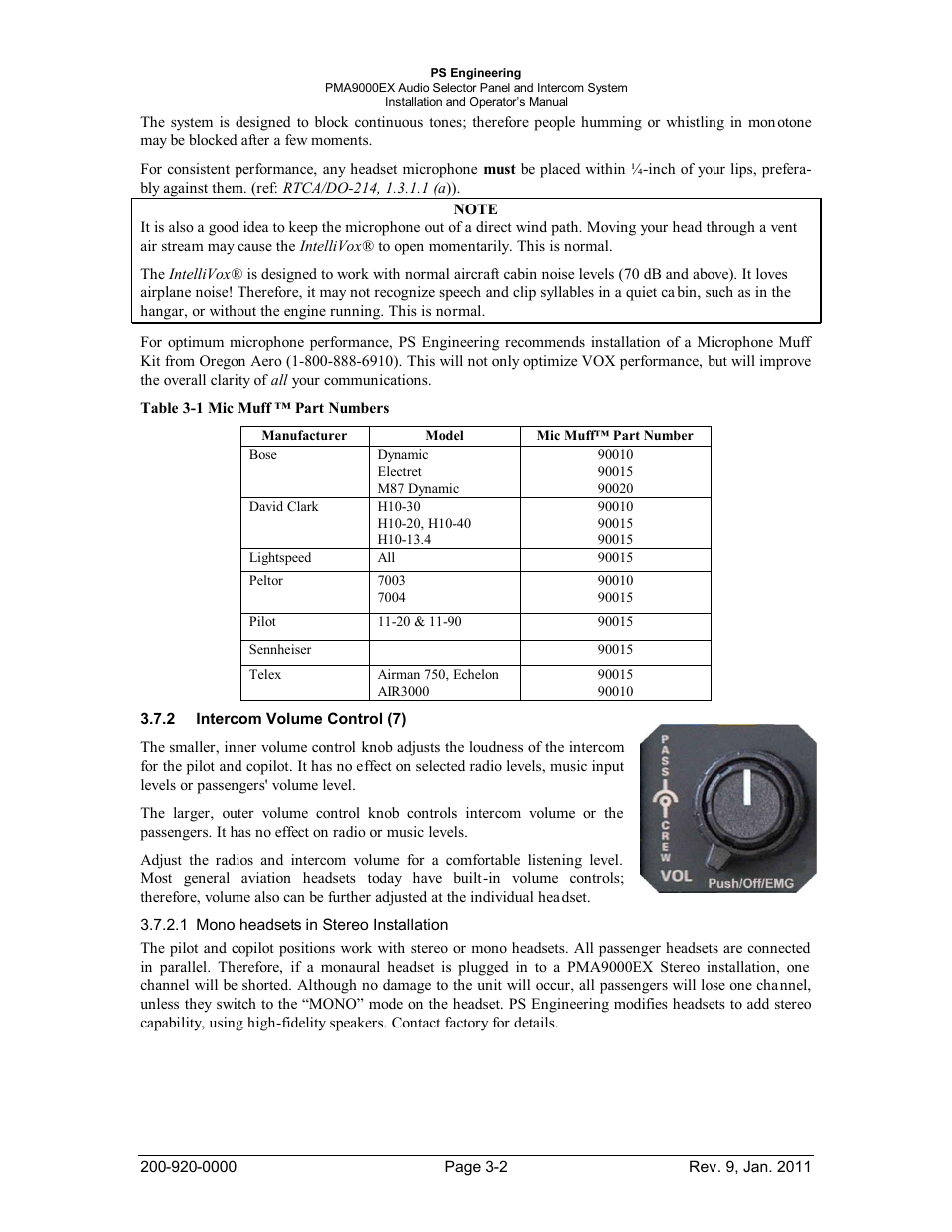 Intercom volume control (7), Ntercom, Olume | Ontrol | PS Engineering PMA9000EX Installation Manual User Manual | Page 23 / 39