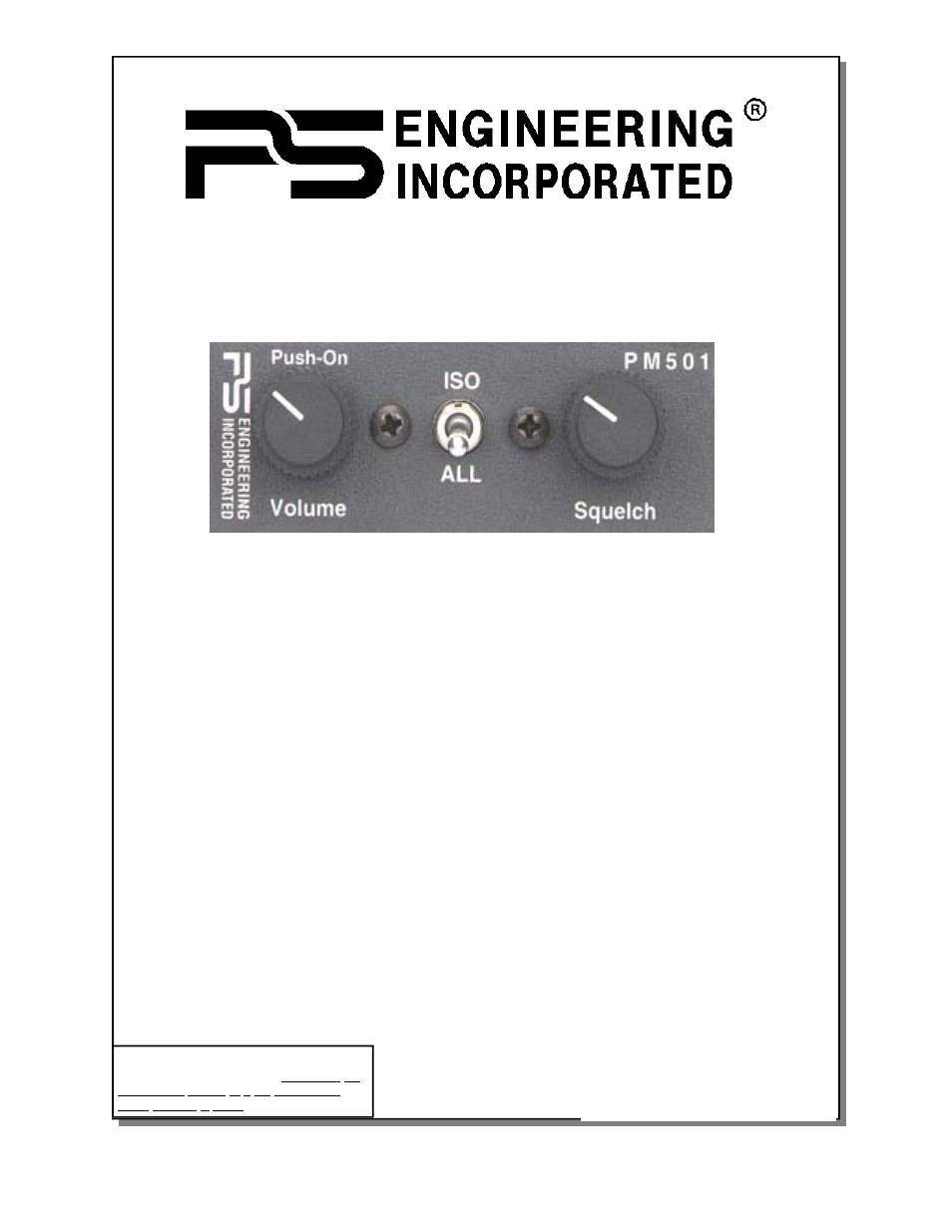 PS Engineering PM501 User Manual | 6 pages