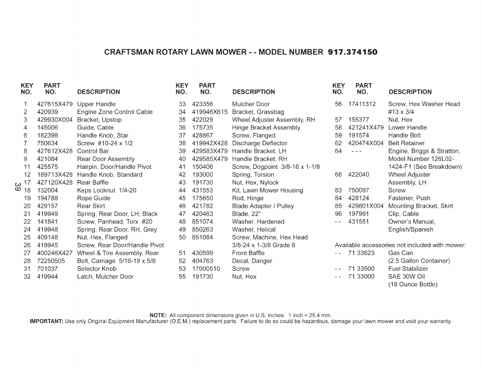 Craftsman 917.374150 User Manual | Page 39 / 48