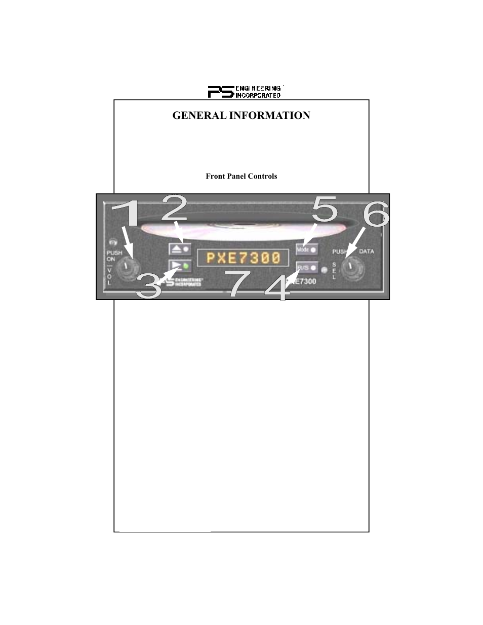 General information | PS Engineering PXE7300 Pilot’s Guide User Manual | Page 2 / 8