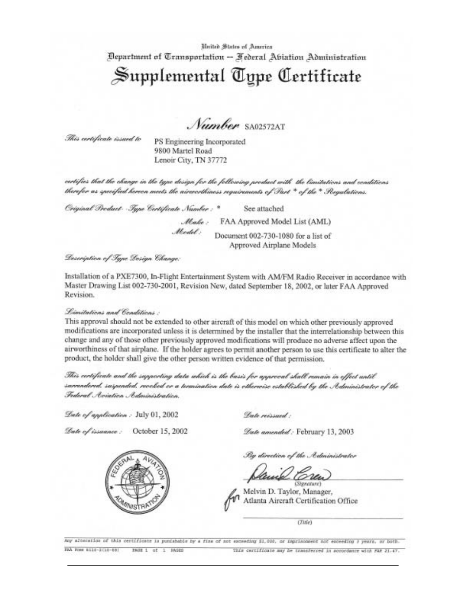 PS Engineering PXE7300 Installation Manual User Manual | Page 26 / 27