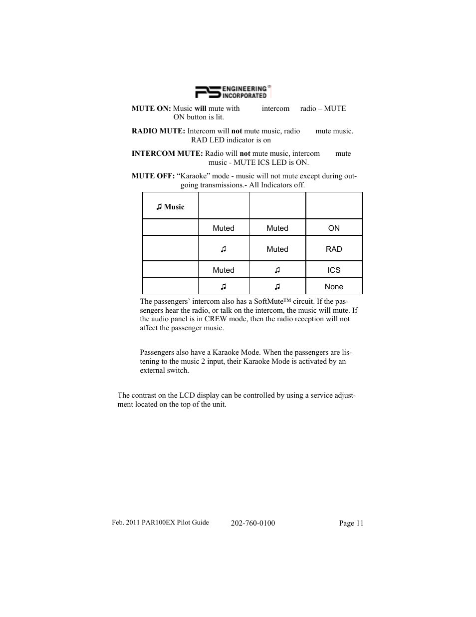 PS Engineering PDA360EX Pilot’s Guide User Manual | Page 11 / 12