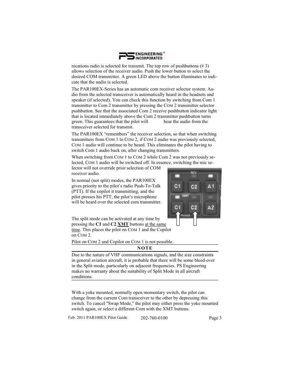 PS Engineering PDA360EX Pilot’s Guide User Manual | Page 3 / 12