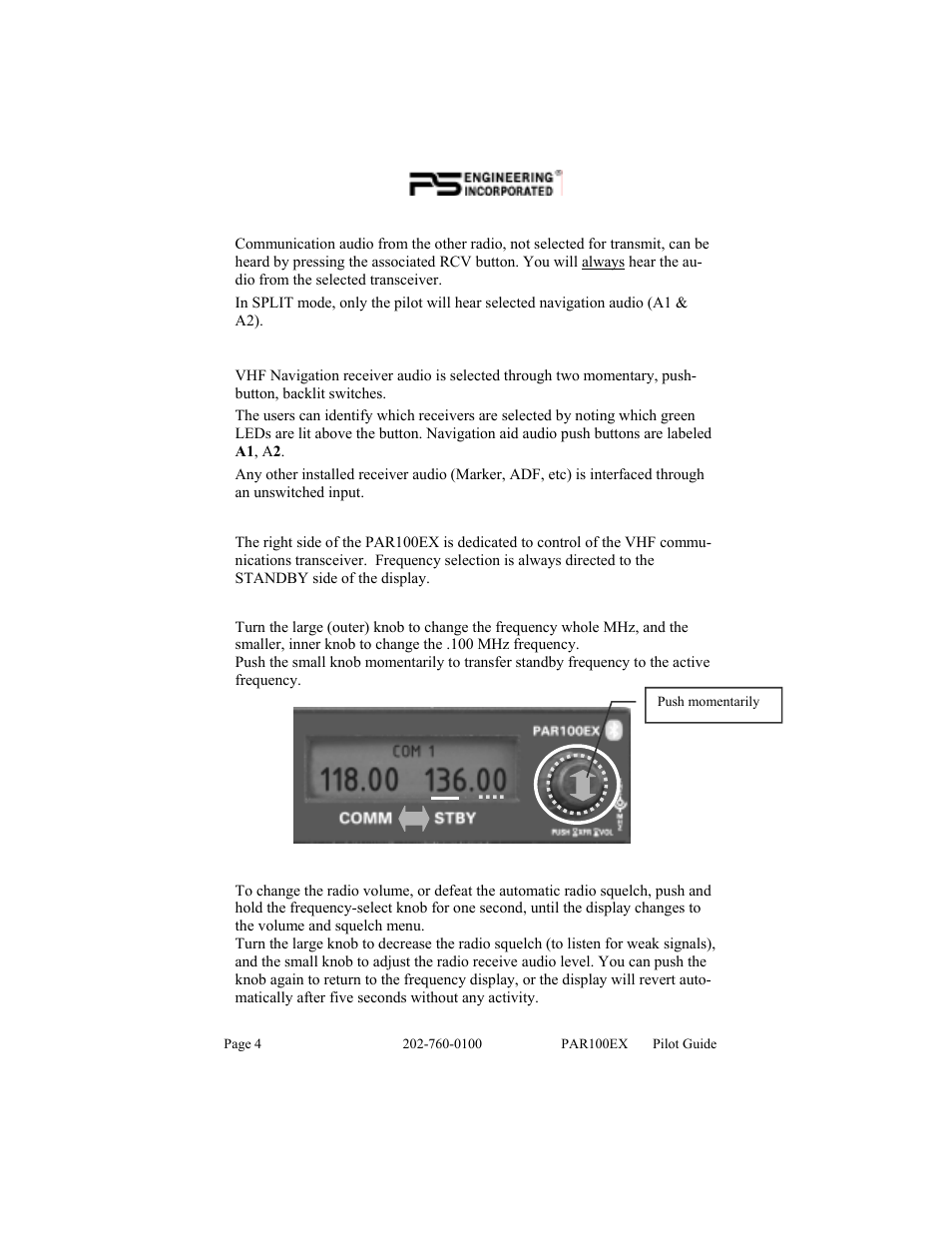 PS Engineering PDA360EX Pilot’s Guide User Manual | Page 4 / 12