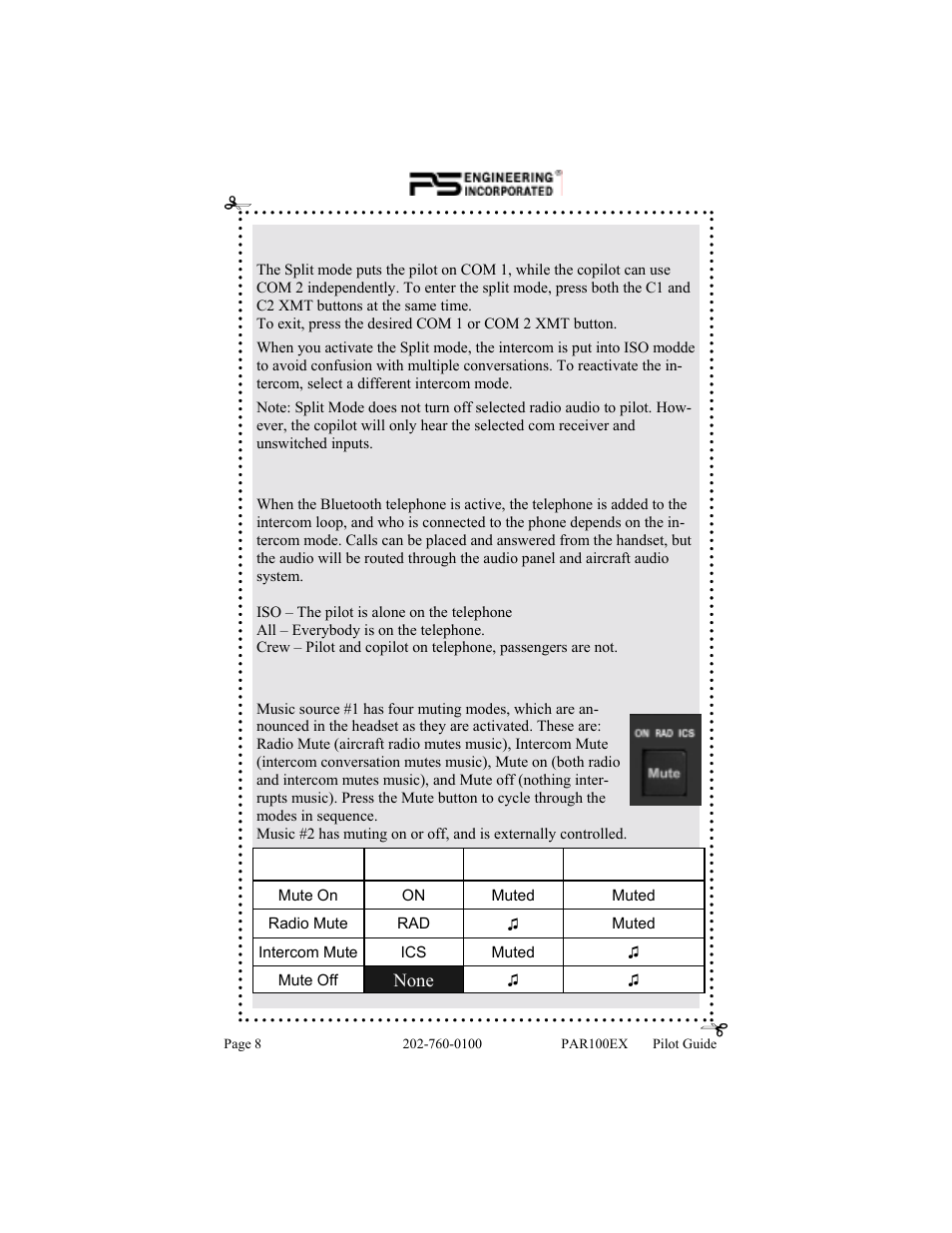 PS Engineering PDA360EX Pilot’s Guide User Manual | Page 8 / 12